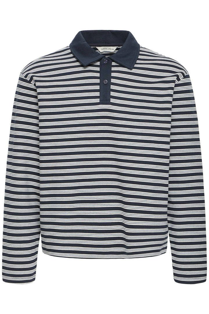 Men's Rugby Sweatshirt Blue Stripe