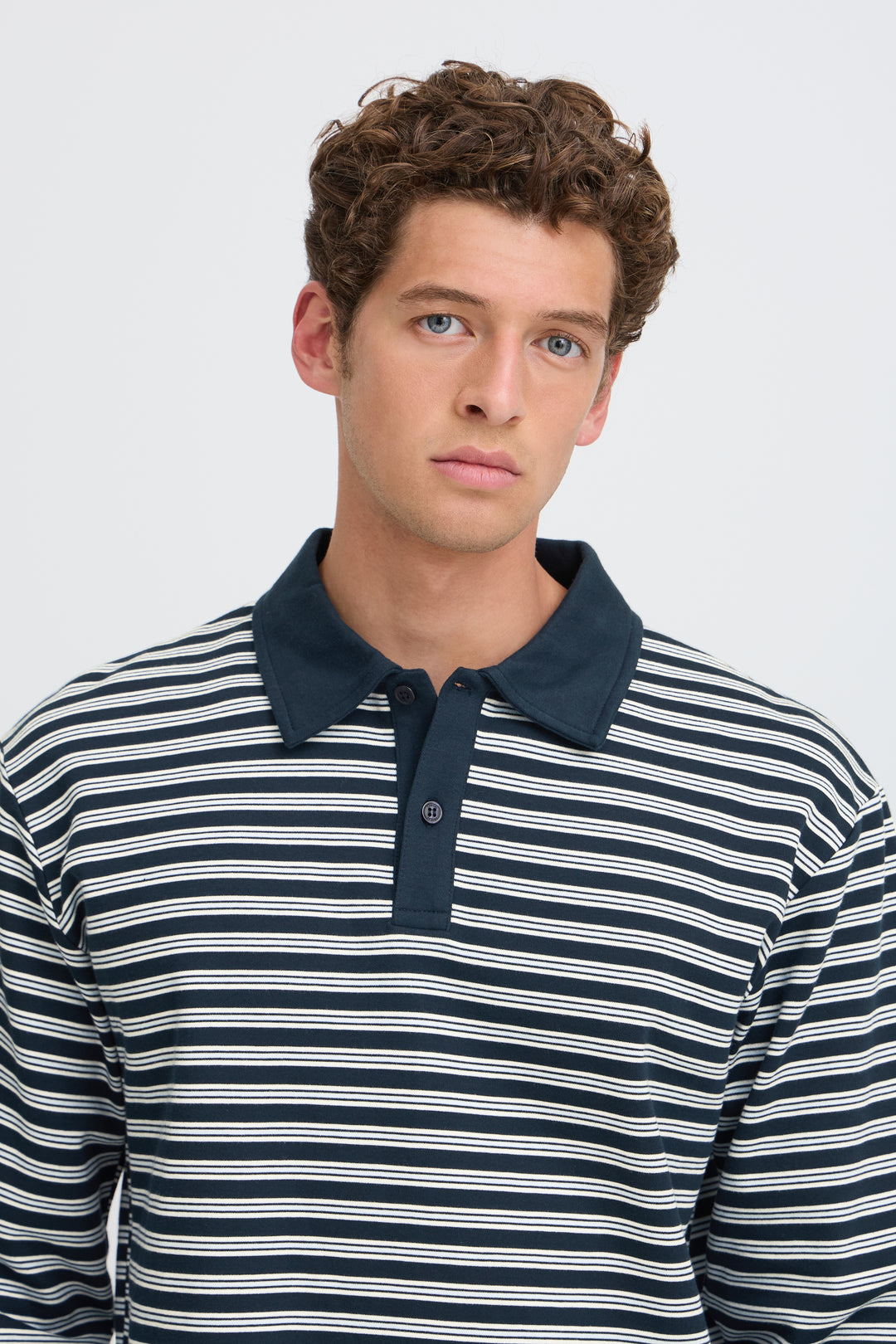 Men's Rugby Sweatshirt Blue Stripe