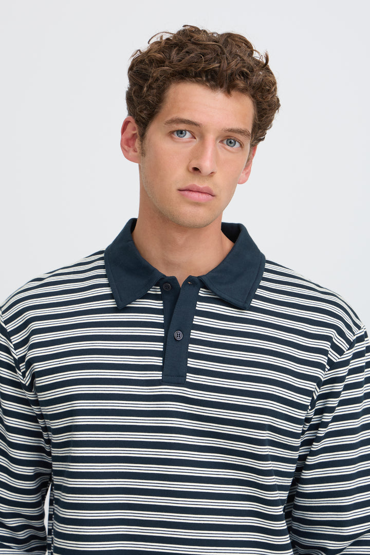 Men's Rugby Sweatshirt Blue Stripe