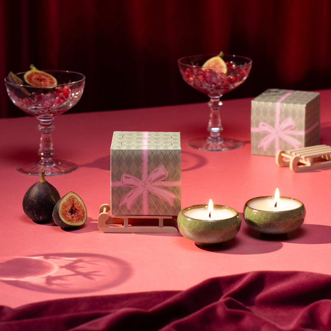 2 SCENTED CERAMIC TEA LIGHTS MYRRH & TONKA FRAGRANCE