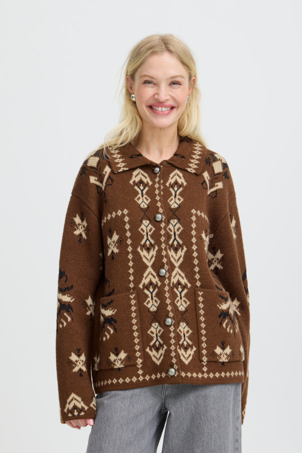 b.young Orli Jacquard Cardigan