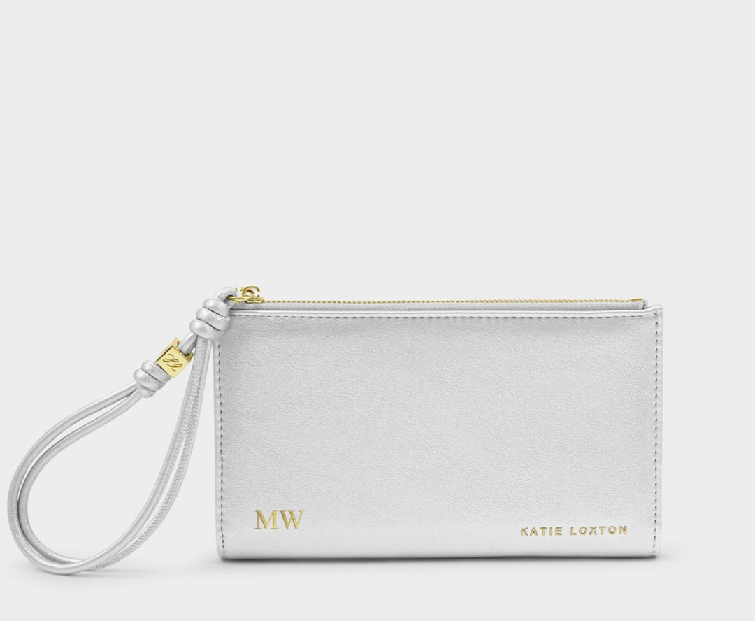 ARDEN LARGE BRAIDED WRISTLET PURSE | SILVER
