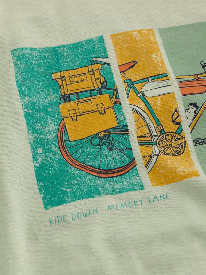 GREEN PRINT ABERSOCH BIKE GRAPHIC TEE