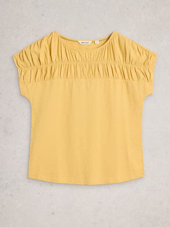 RACHEL RUCHED TEE LIGHT YELLOW