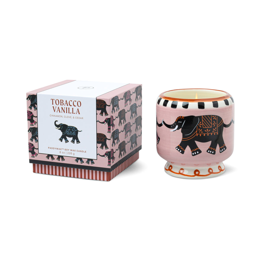 A Dopo 8oz/226g Elephant Ceramic Candle - Tobacco Vanilla