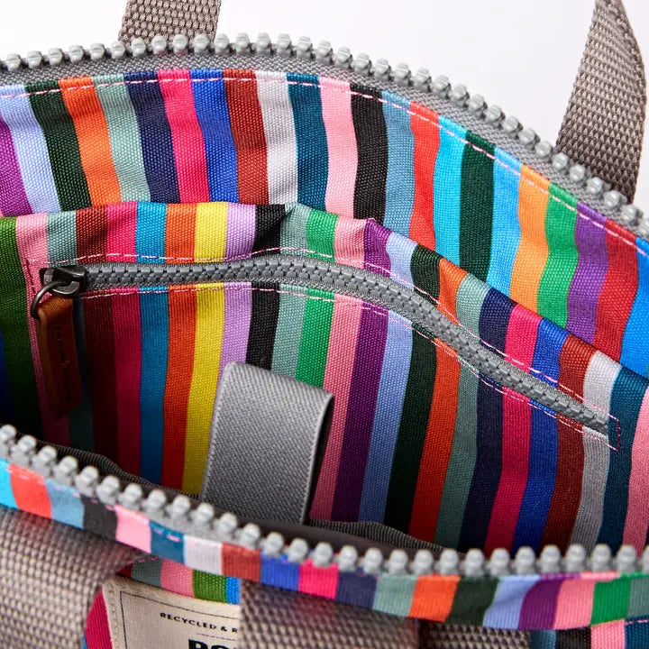 Bantry Backpack in Multi Stripe Canvas: Small