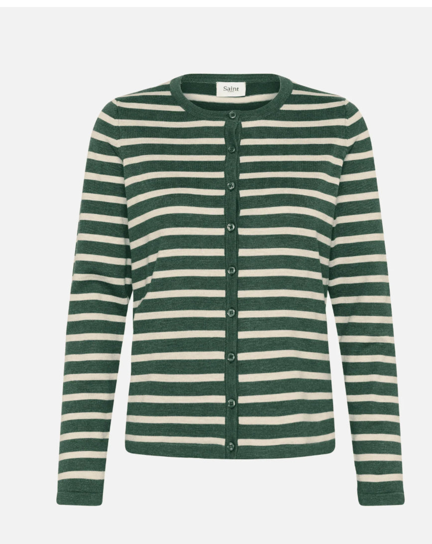 MILA SZ STRIPED CARDIGAN JUNE BROWN RICE STRIPE