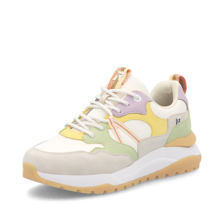 W2501-81 LADIES SHOES WHITE COMBINATION GESTROBELT