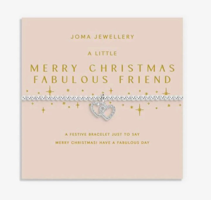 CHRISTMAS A LITTLE MERRY CHRISTMAS FABULOUS FRIEND SILVER PLATED BRACELET