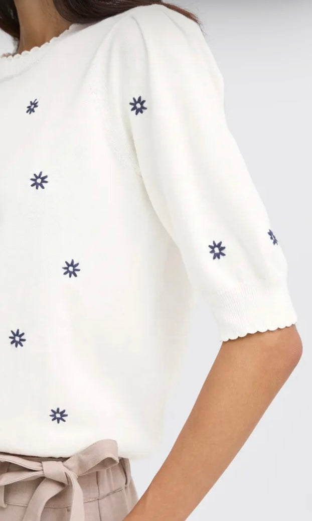 MARSHMALLOW MIX OTTOLINE SHORT SLEEVE JUMPER