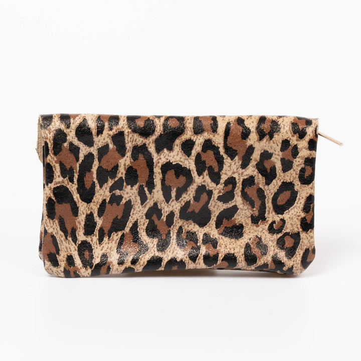 Sadie Italian Leather Coin Purse - Natural Leopard Print: One-size