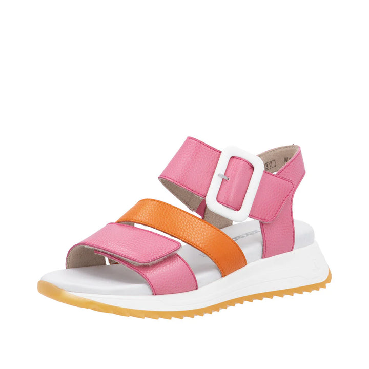 W2950-31 LADIES' SANDALS PINK ZICK-ZACK-KONSTRUKTION