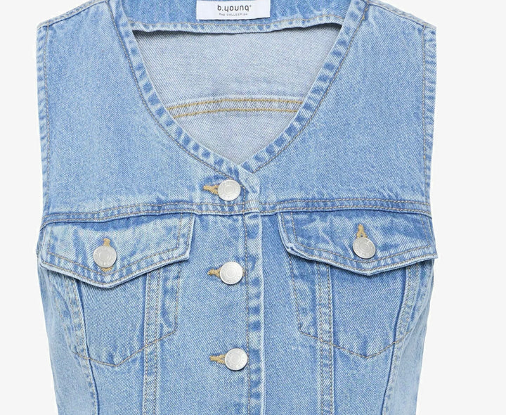 KALLIE WAISTCOAT LIGHT BLUE DENIM