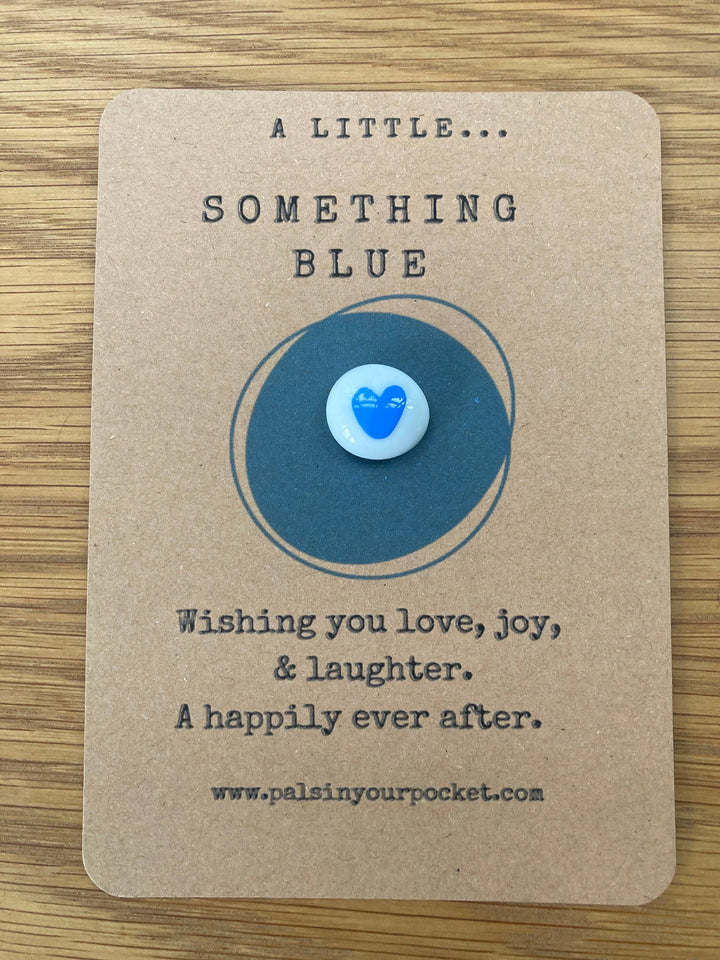 Blue Heart Good Luck Charm Wedding Gift For Bride