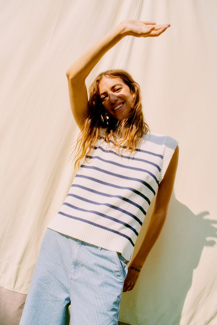 LARO PANTS BLUE STRIPE DENIM