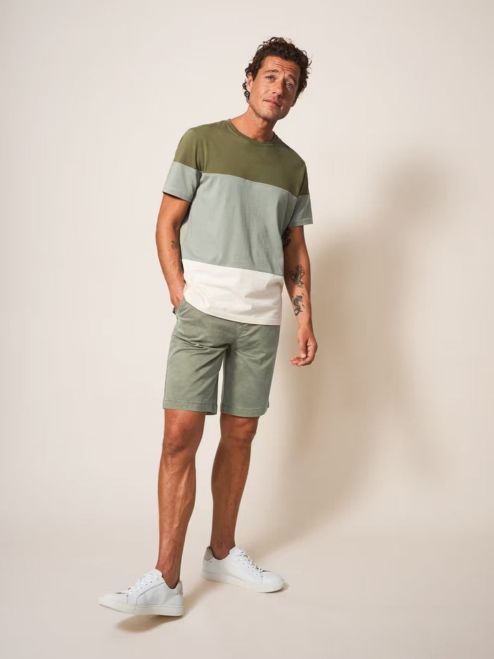 SUTTON ORGANIC CHINO SHORTS LIGHT GREEN