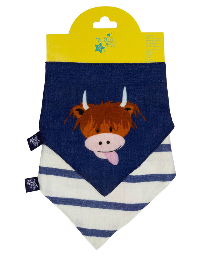 Hamish Highland Cow Muslin Bibs & Squares: One Size / Muslin 2pk bib
