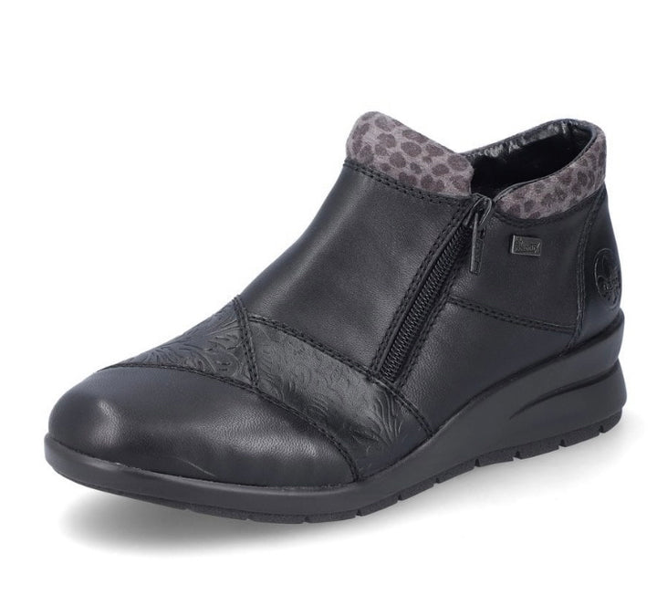 BLACK ZIP SHOE BOOT