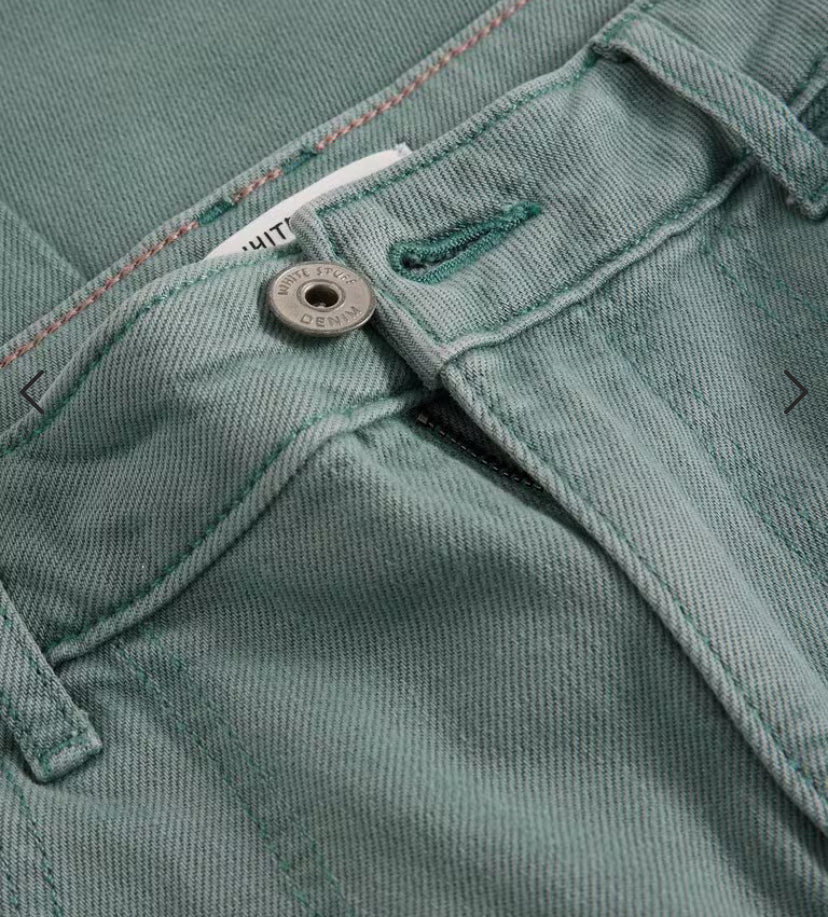 TIA WIDE LEG CROP JEAN MID BLUE