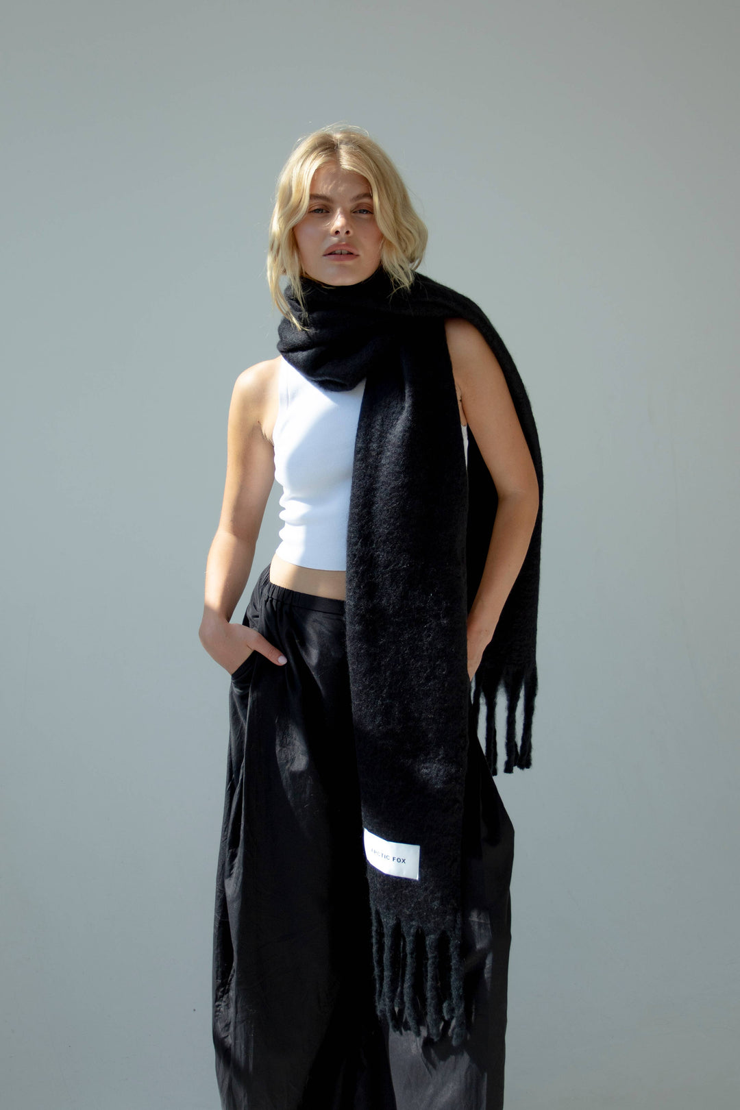 The Reykjavik Scarf - 100% Recycled - Black - AW23