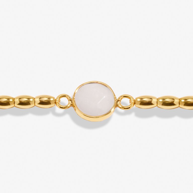 SERENITY STONES WHITE JADE GOLD PLATED BRACELET