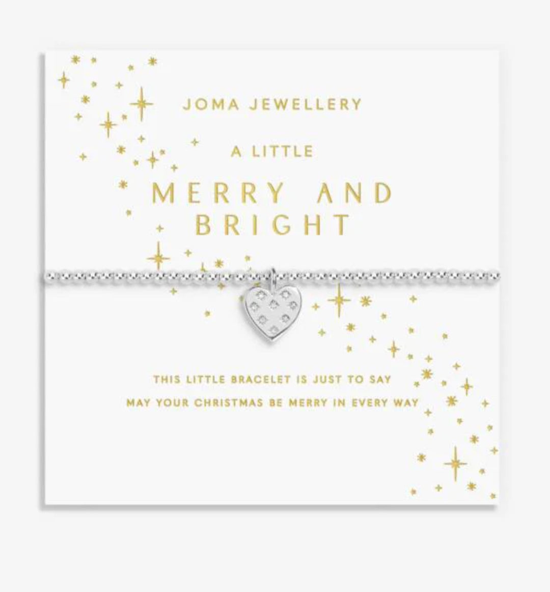 CHRISTMAS A LITTLE MERRY AND BRIGHT SILVER PLATED BRACELET