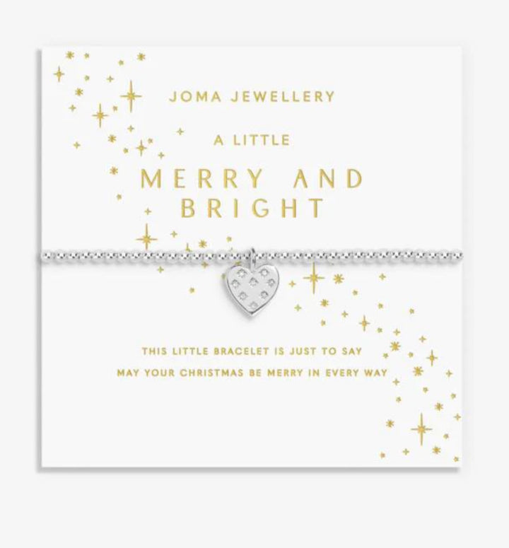 CHRISTMAS A LITTLE MERRY AND BRIGHT SILVER PLATED BRACELET