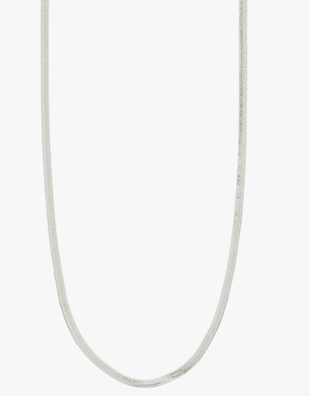 JOANNA FLAT SNAKE CHAIN NECKLACE SILVER PLATED