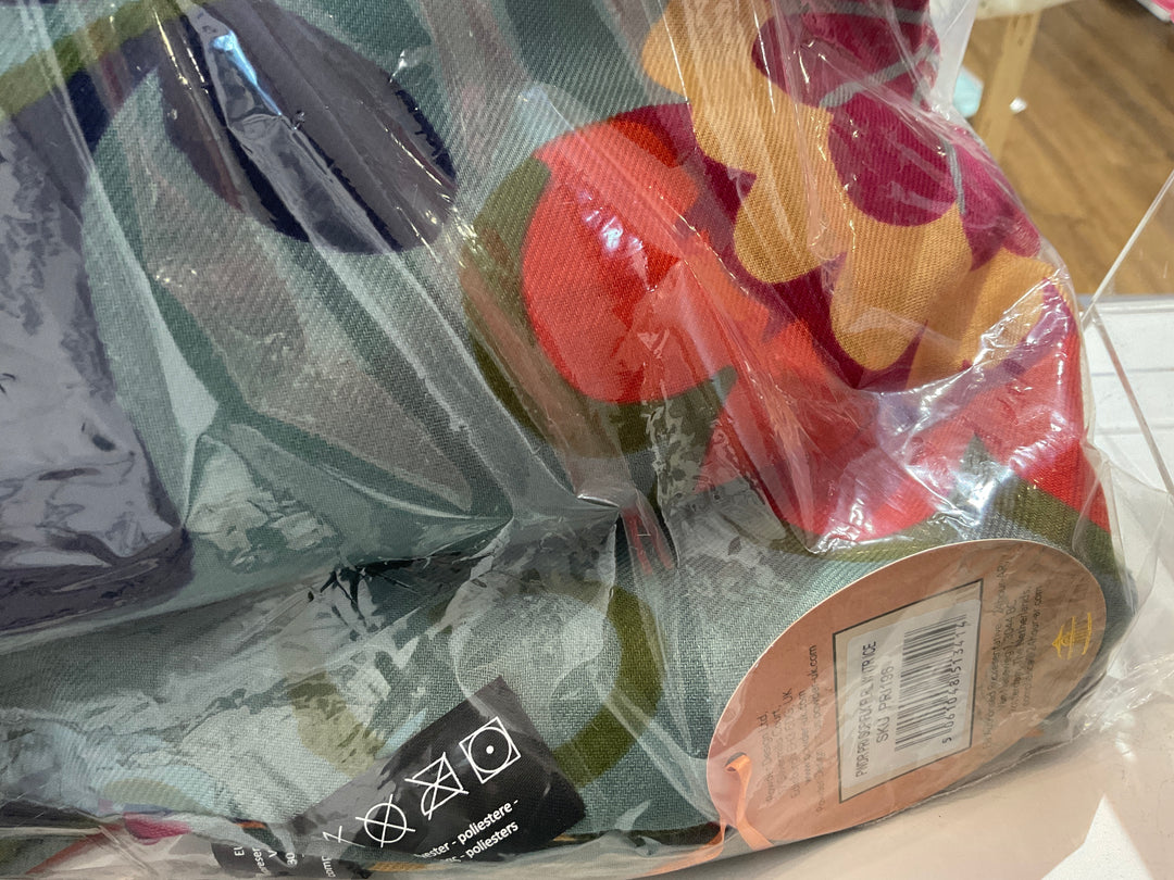 PRINTED SCARF FOLK FLORAL WINTER ICE