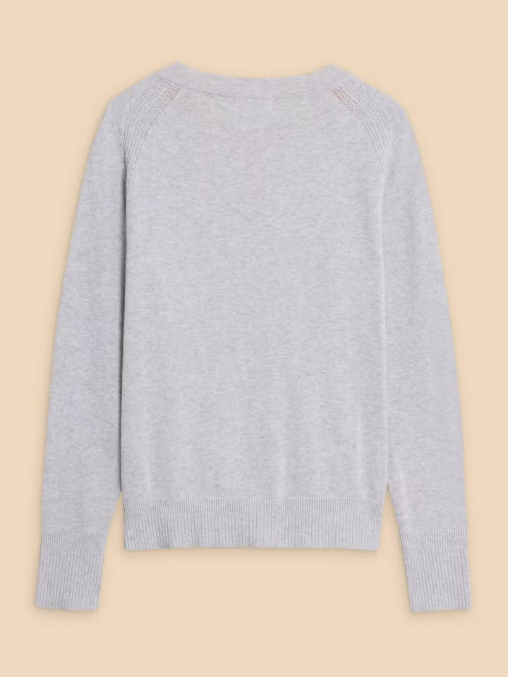 LULU CARDI GREY MARL