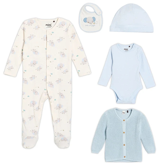 Baby boy 5pc gift set with cardigan