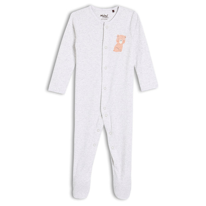 Baby boys 2pk teddy bear printed sleepsuits