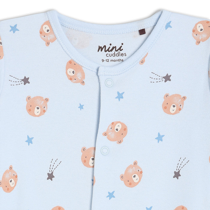 Baby boys 2pk teddy bear printed sleepsuits
