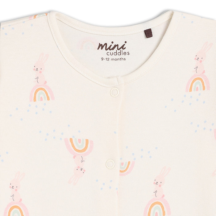 Baby girls 2pk rainbow printed sleepsuits