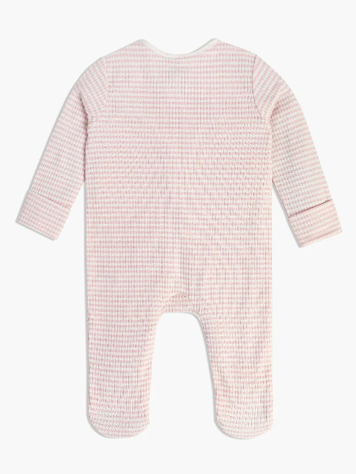 Baby Girls Striped Sleepsuits, Pink