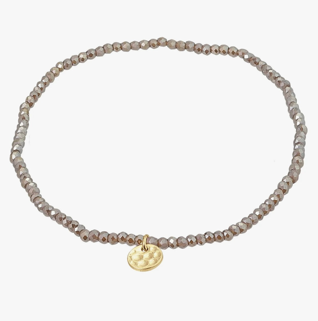 INDIE BRACELET GREY GOLD PLATED