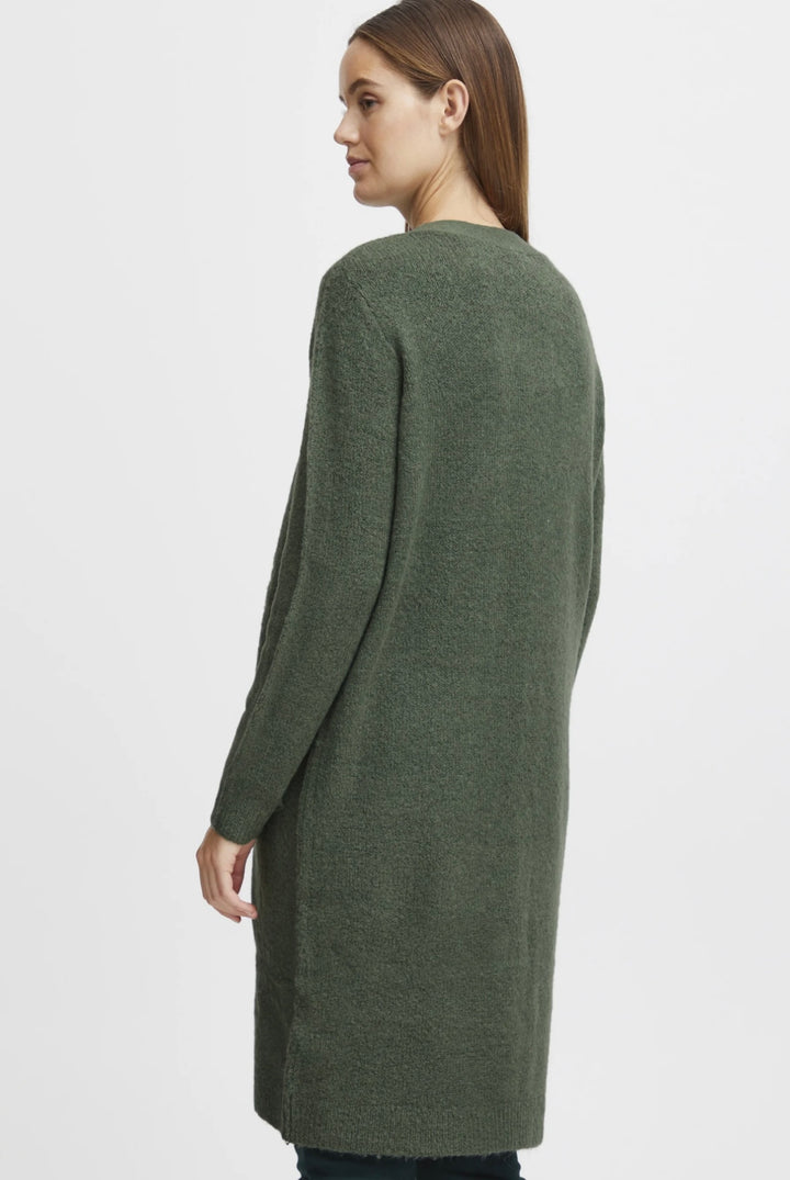 MIRELLE LONG CARDIGAN FOILAGE GREEN