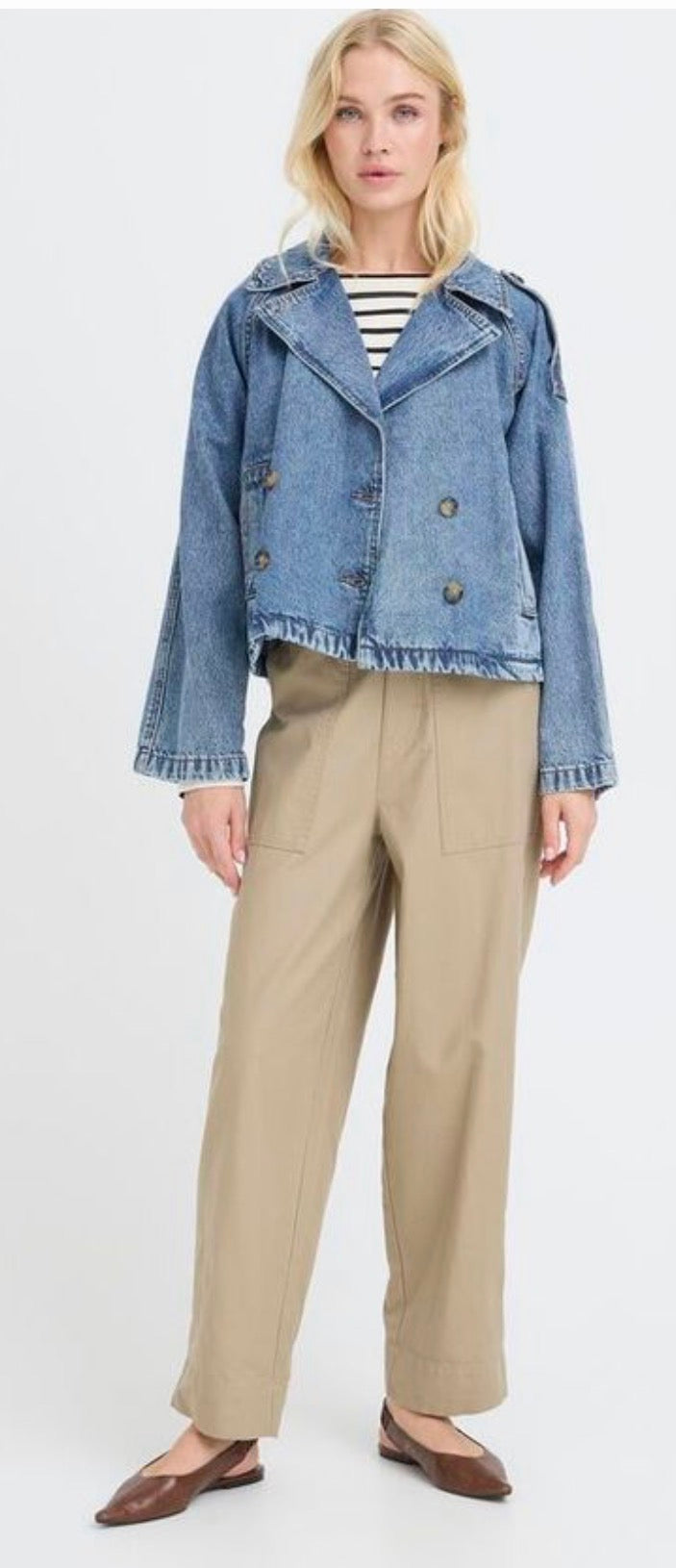 CITAN TRENCH COAT MID BLUE DENIM