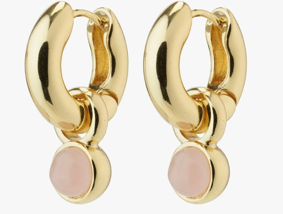 EVAH RECYCLED GOLD PLATED ROSA HOOP EARRINGS