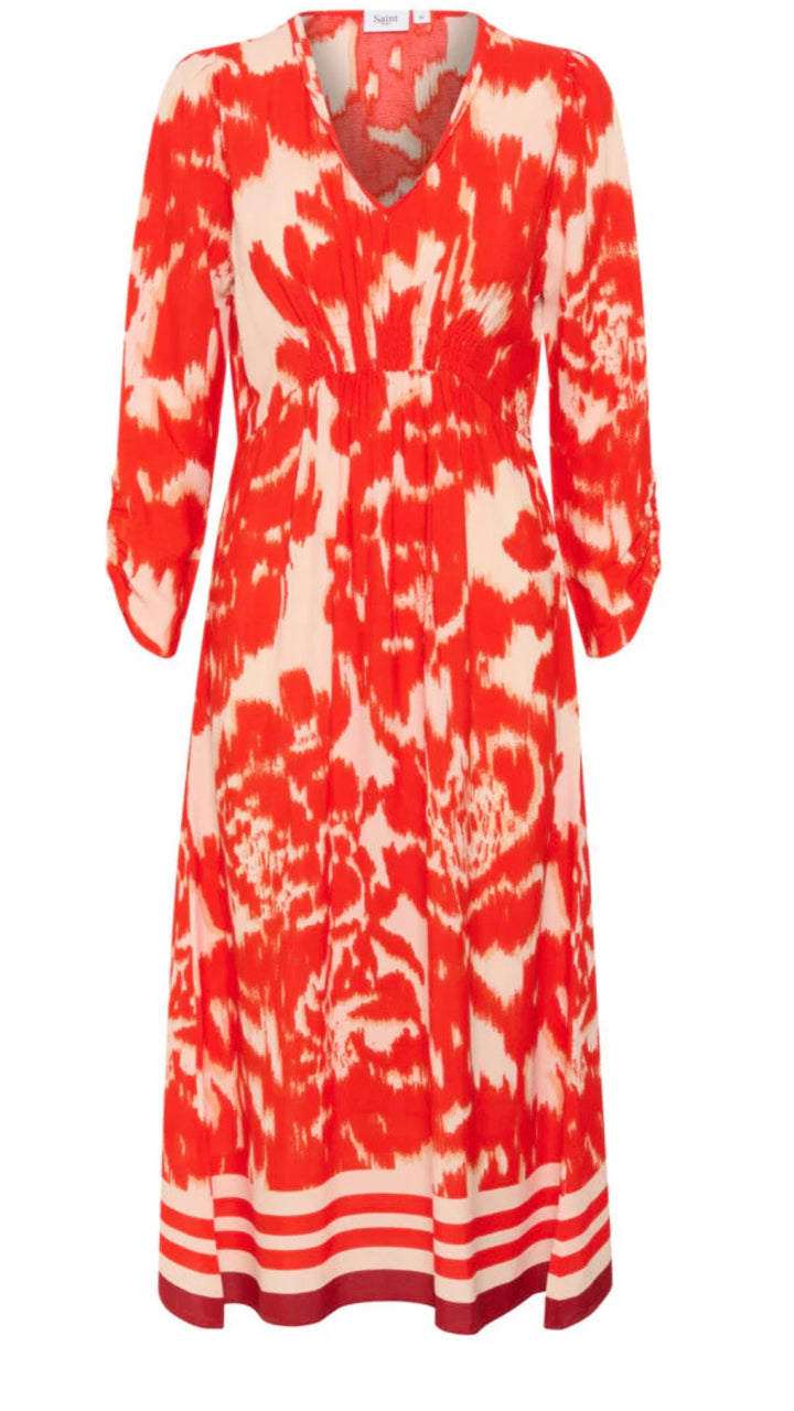 KHLOE DRESS POINCIANA WATER BLOOMS