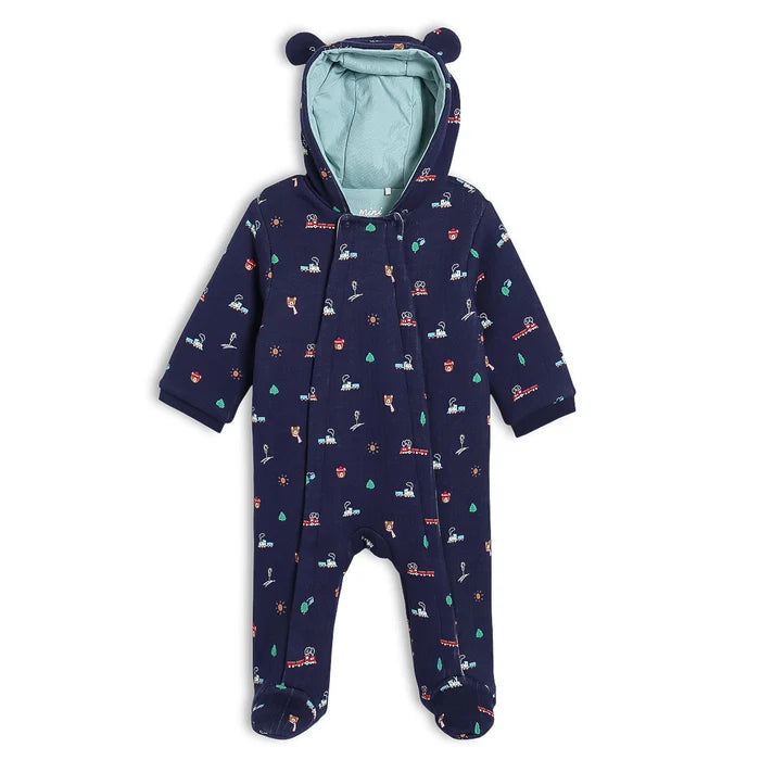 Baby boys novelty printed hooded pram suit