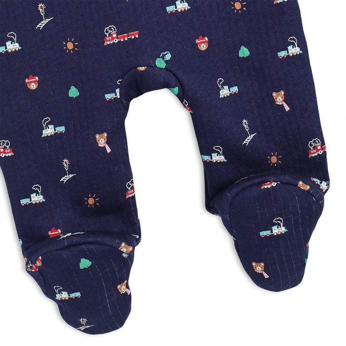 Baby boys novelty printed hooded pram suit
