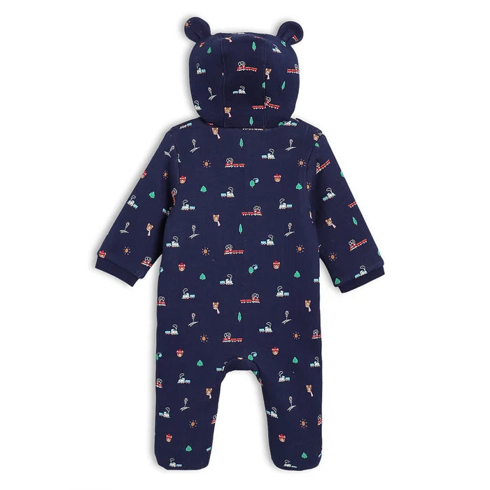 Baby boys novelty printed hooded pram suit