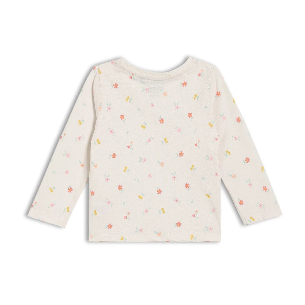Baby Girls Floral Embroidered Dungaree 3pc Set
