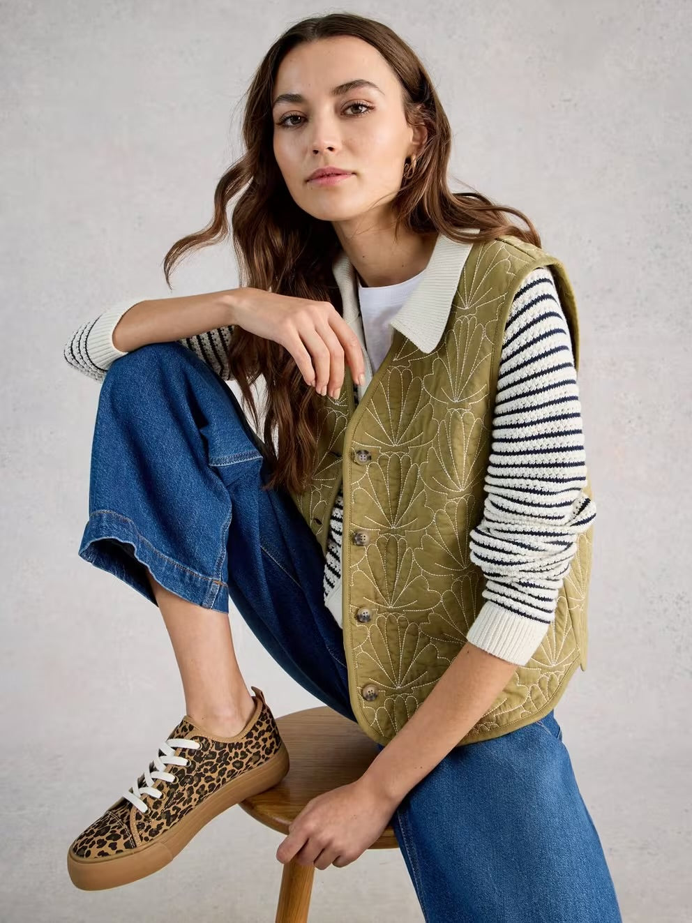 AYRA QUILTED GILET GREEN MLT