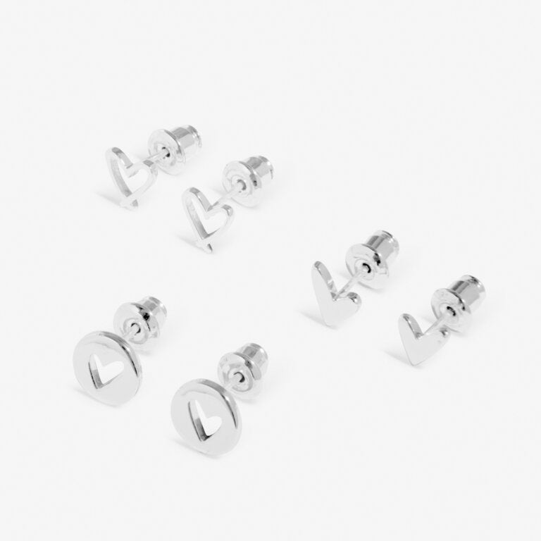 LIFES A CHARM 18TH BIRTHDAY SILVER PLATED EARRINGS 3 PAIRS