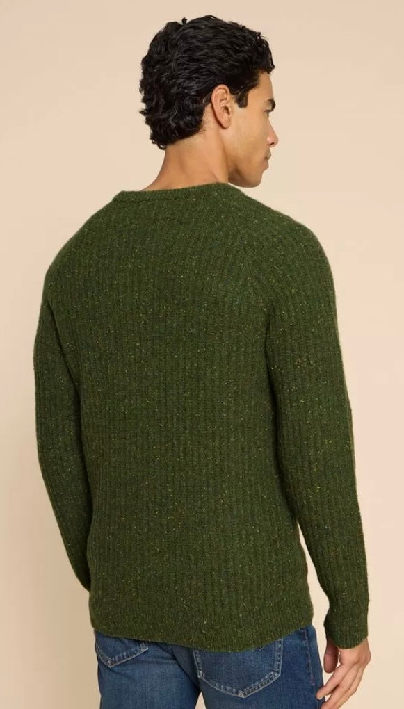 DEEP GREEN CHUNKY CREW NECK JUMPER