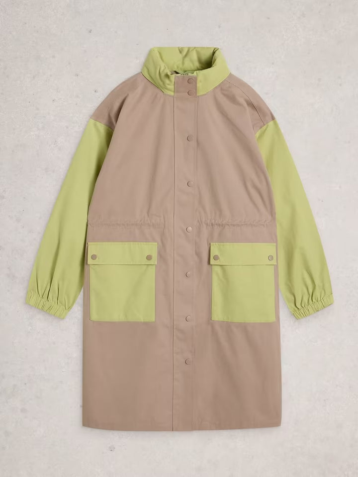 BETH WATERPROOF COAT GREEN MLT