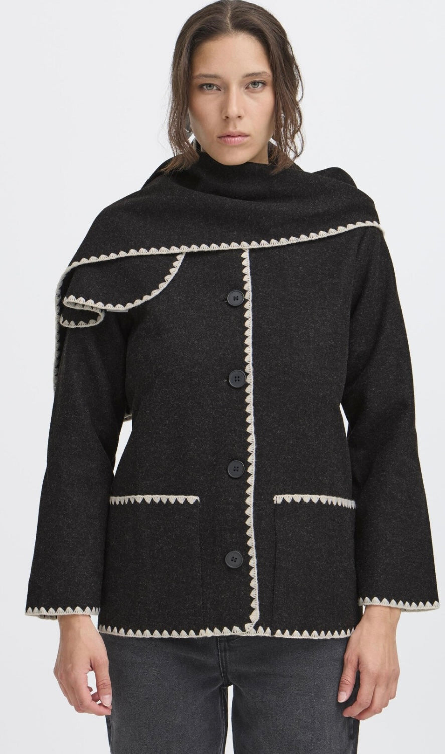 ANATA COATIGAN BLACK MIX