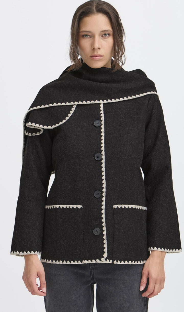 ANATA COATIGAN BLACK MIX